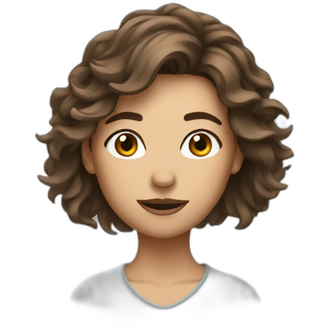 Messy brown hair woman emoji