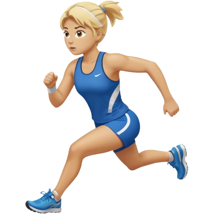 create a stocky female runner with blonde hair emoji