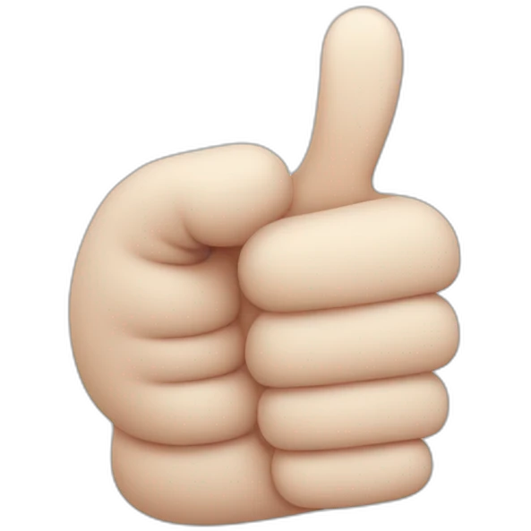 Thumb up, pastel blue emoji