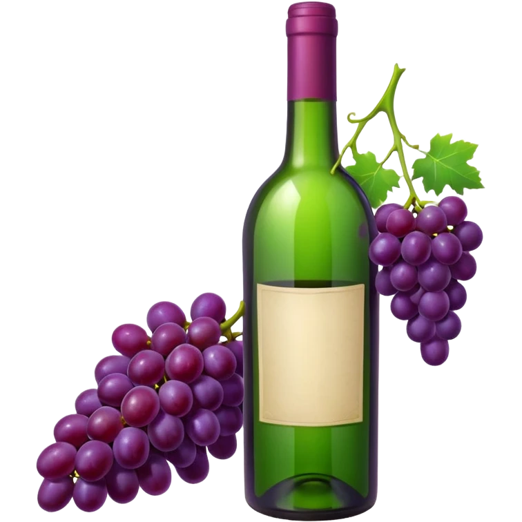  vine bottle with Grapes emoji