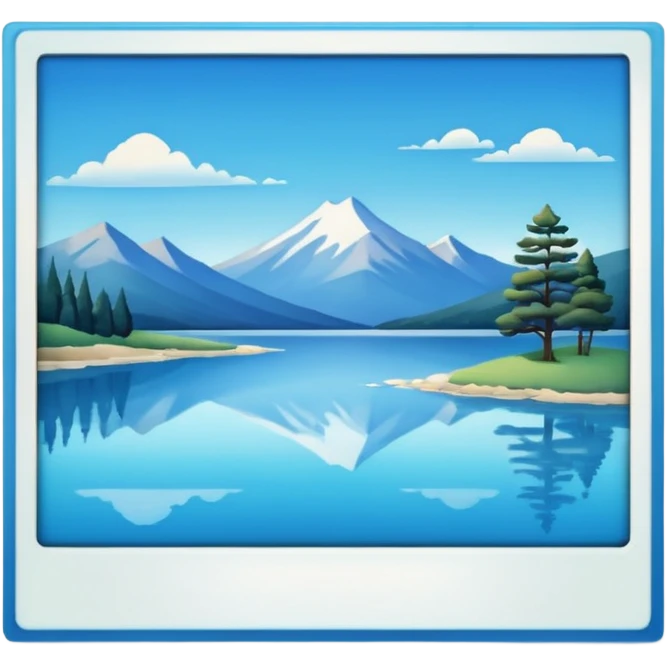 Polaroid photo showing the lake emoji