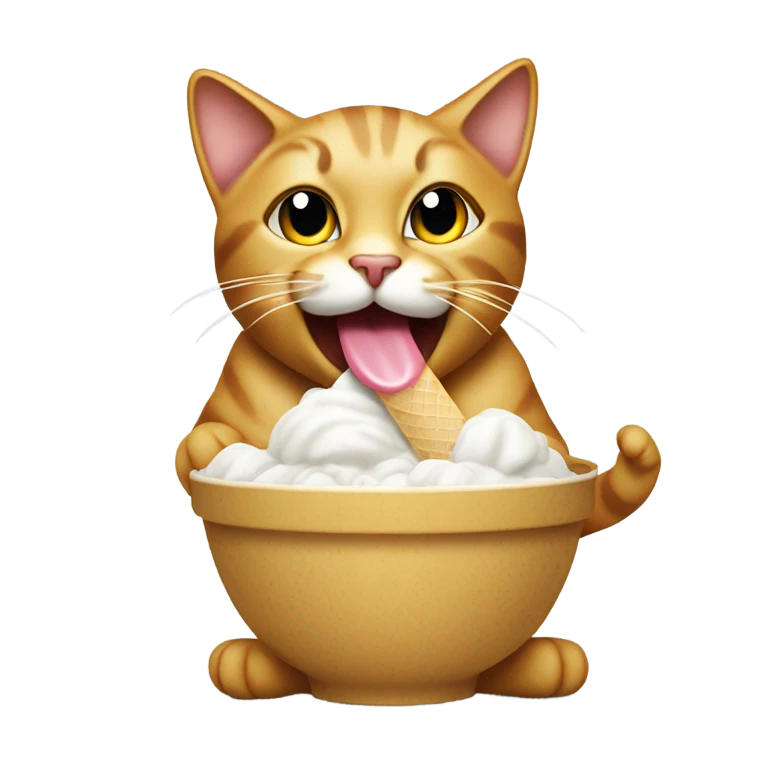 cat eating ice cream emoji
