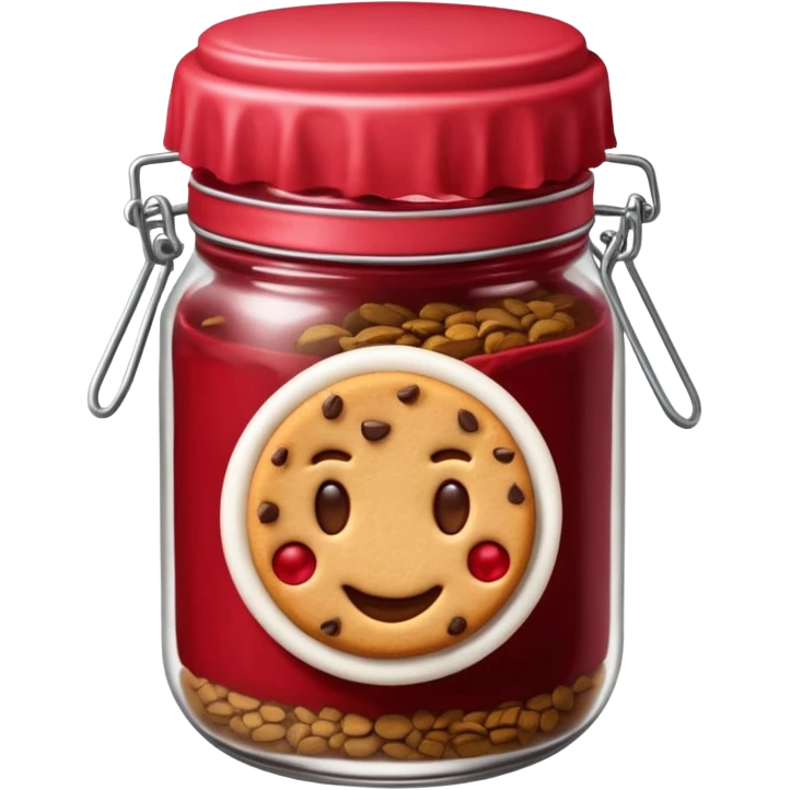 Emoji de un tarro de galletas Red Velvet con pepitas de chocolate blanco emoji