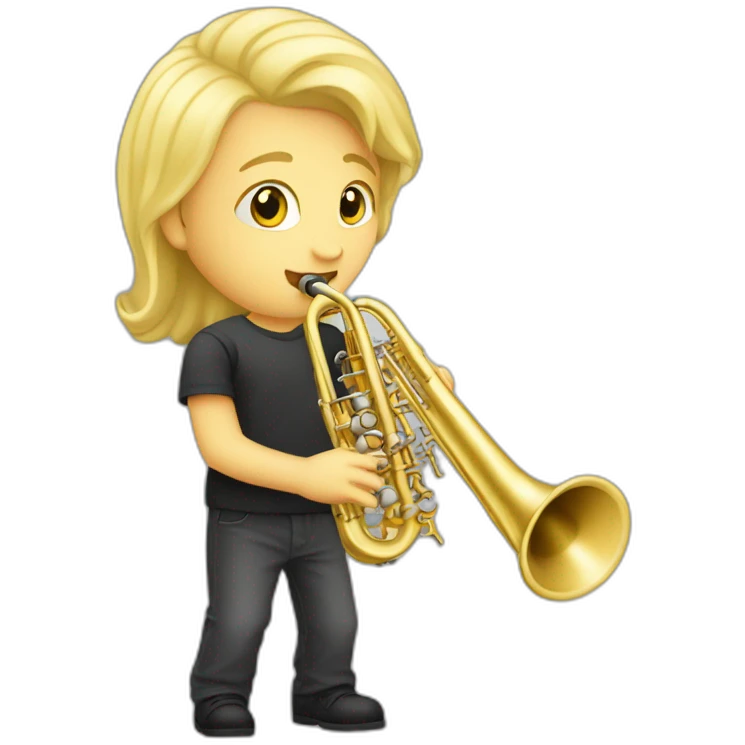 A blond young música playing saxhorn emoji