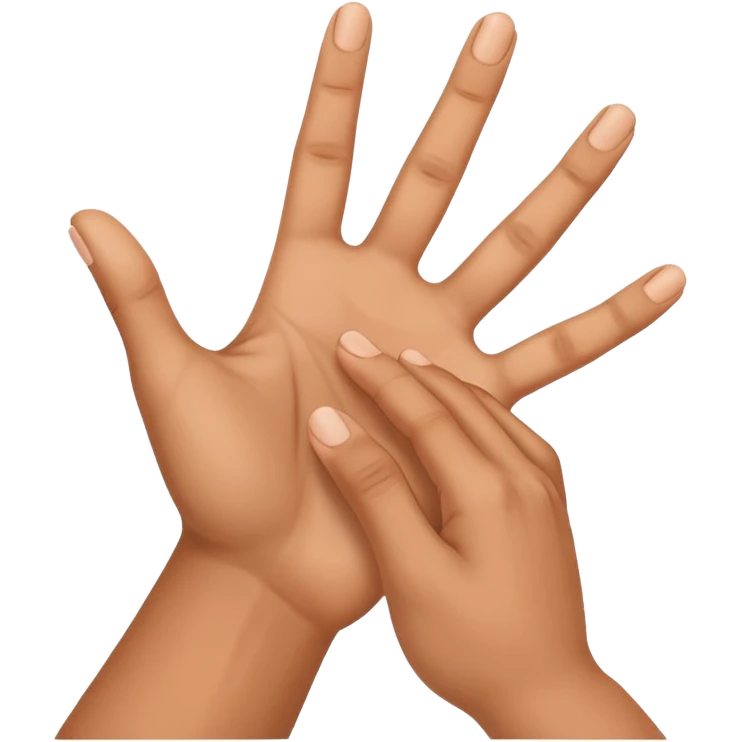  دست راست از مچ توسط دست چپ گرفته شده به سمت بالا emoji