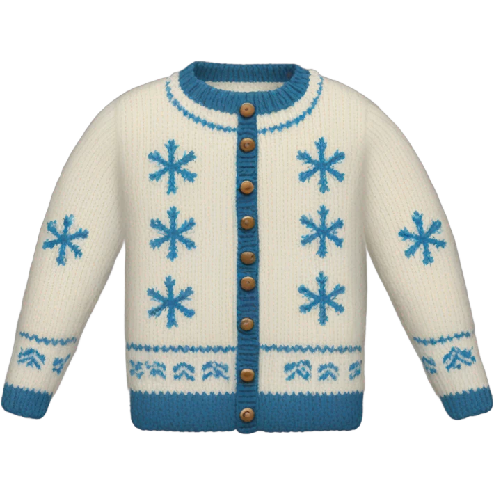 Knit sweater with snowflake design emoji