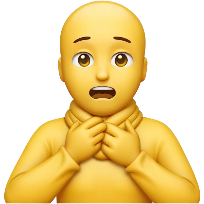 make an emoji choking itself with hands wrapped around its neck  emoji
