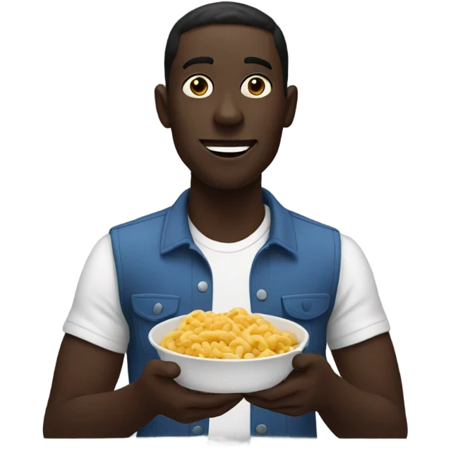 ￼a men black eating food emoji