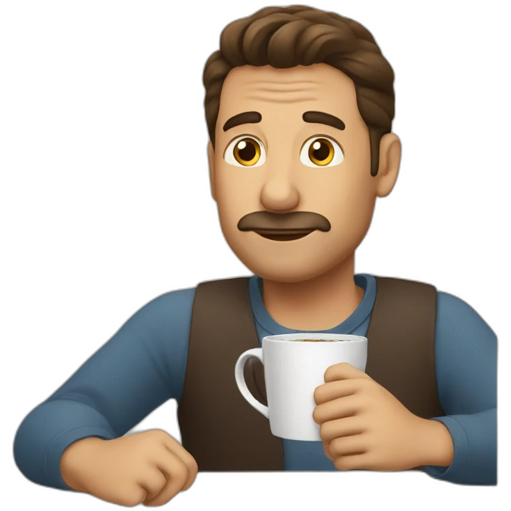 man drinks coffe emoji