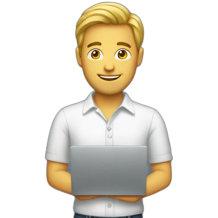 Man holding laptop emoji