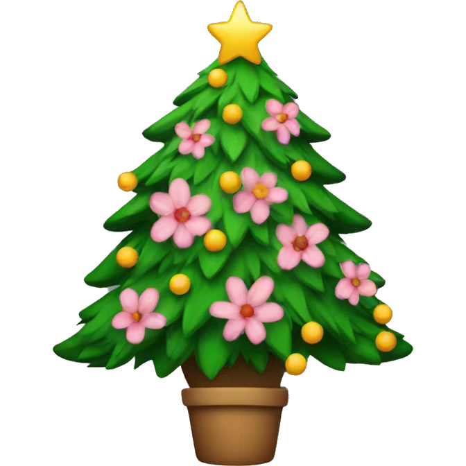 christmas tree with flowers  emoji