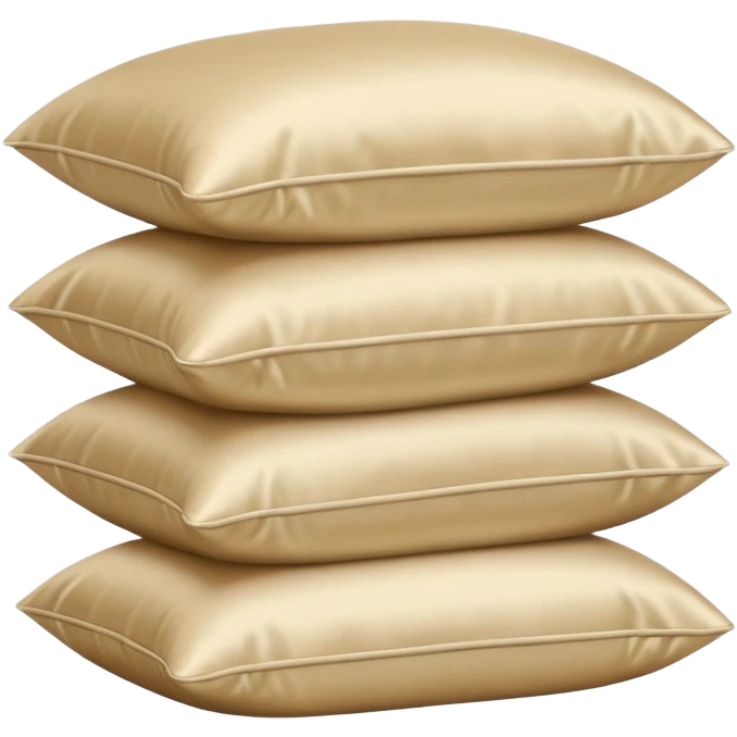 Satin beige Pillows neatly stacked together  emoji