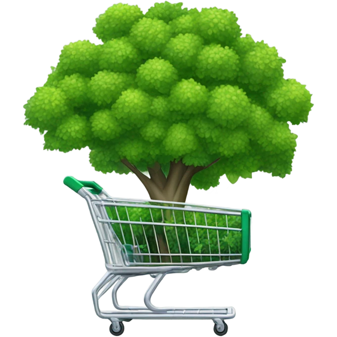 Trees in a shopping cart emoji