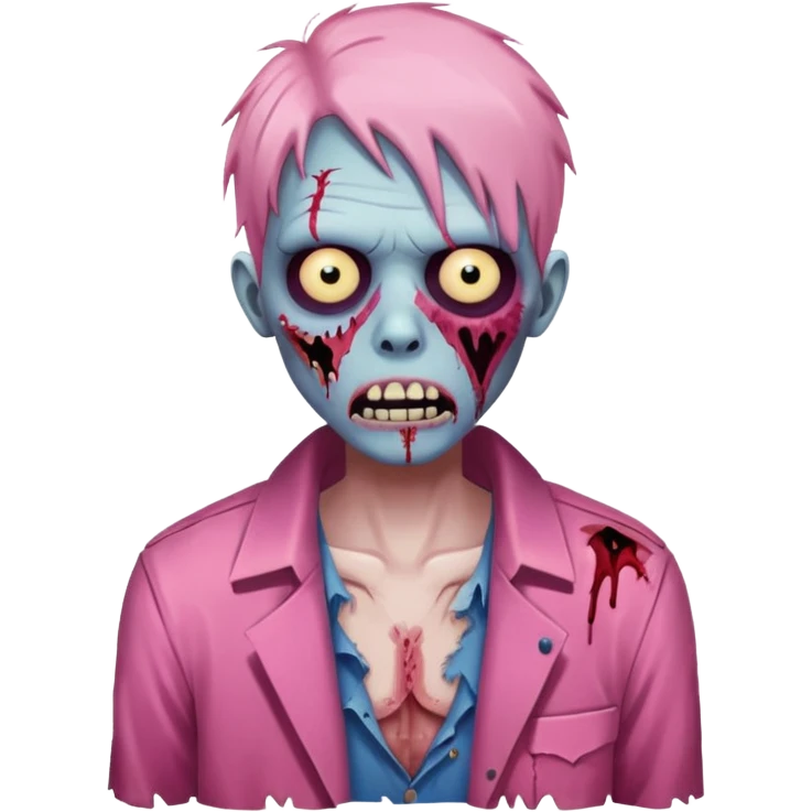 pink zombie, simple and clear style emoji