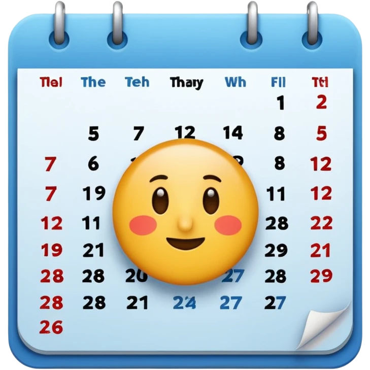 fecha del dia 11 de febrero solo en una pagina del calendario emoji