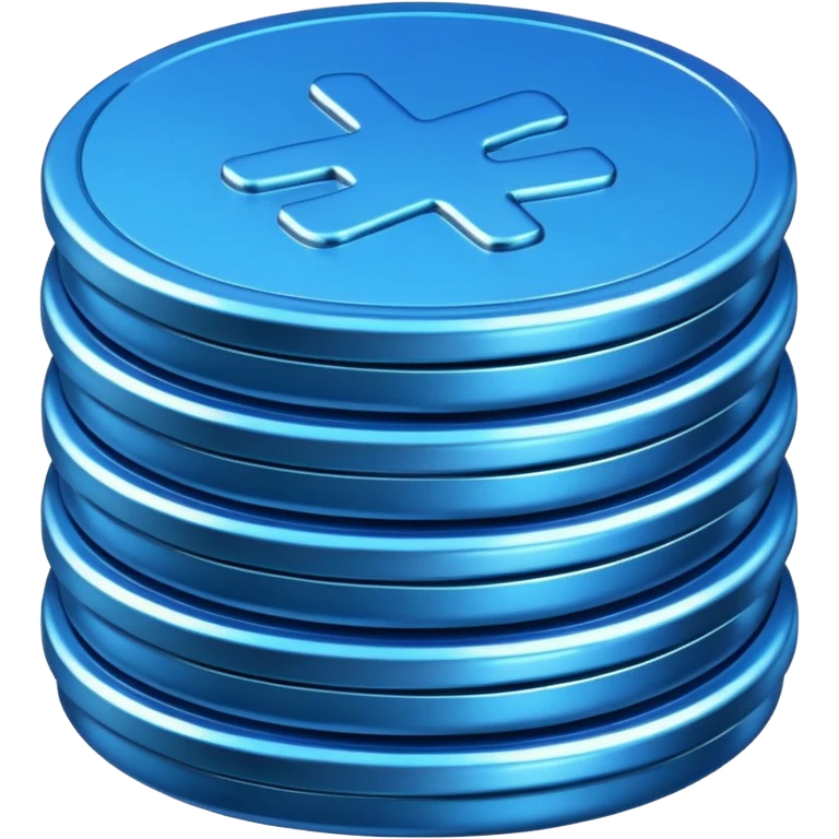 blue coins credit in a package emoji