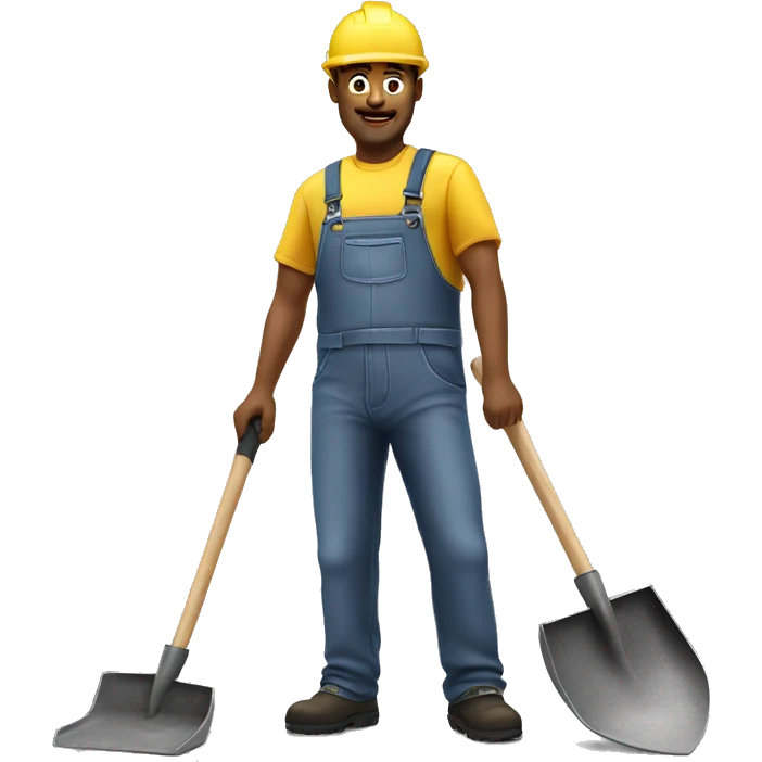 photorealistic worker with a shovel emoji