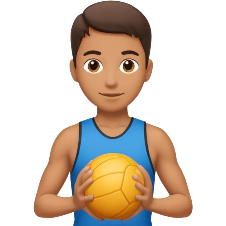 physical education teacher, energetic, holding a ball emoji