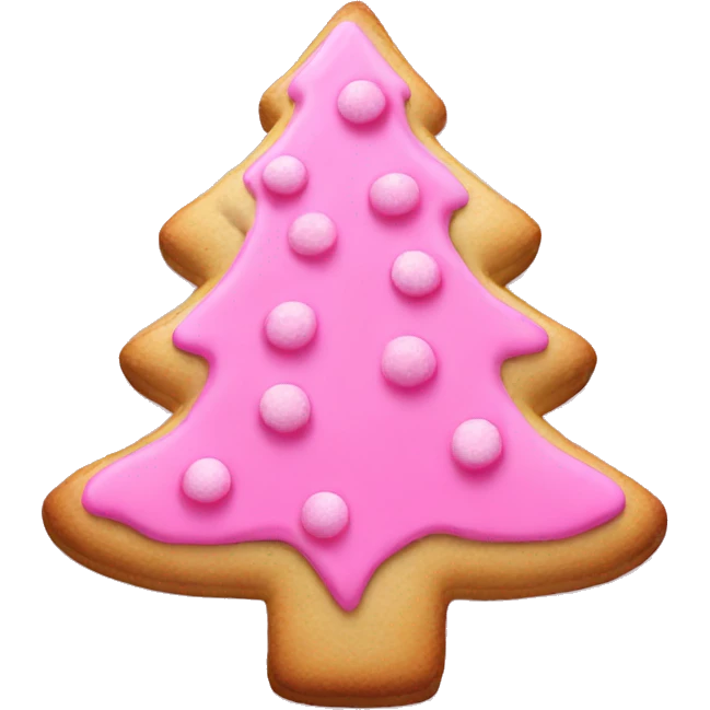 Pink christmas tree cookie emoji