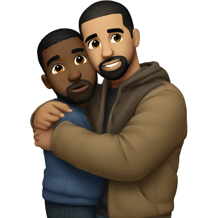 drake an kanye hugging emoji