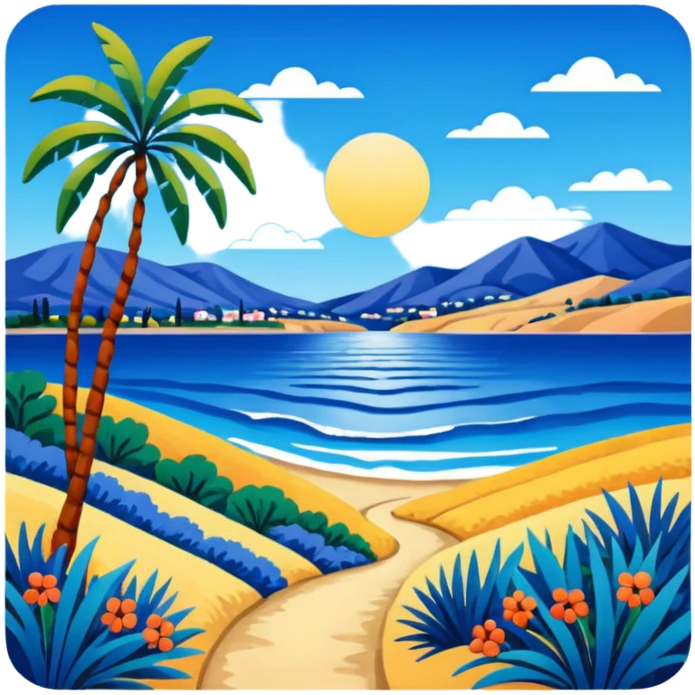 Matisse style BLUE art landscape emoji