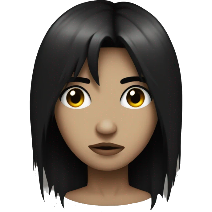 emo black hair covering one eye  emoji