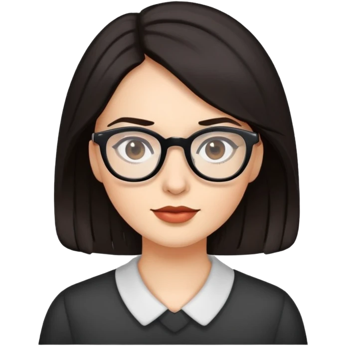 woman with glasses and dark hair emoji