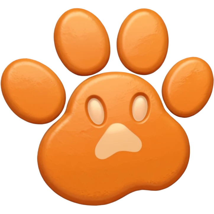 a pale pastel orange pawprint emoji