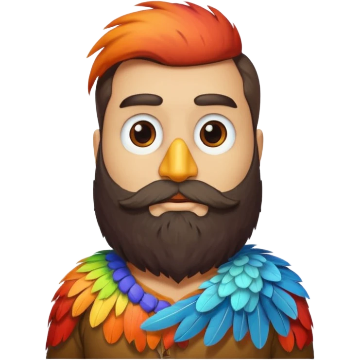 bearded bird with shirt emoji