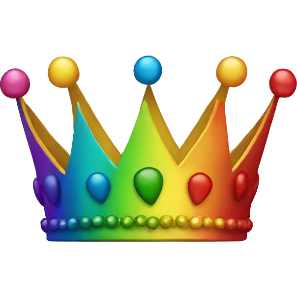 Rainbow crown emoji