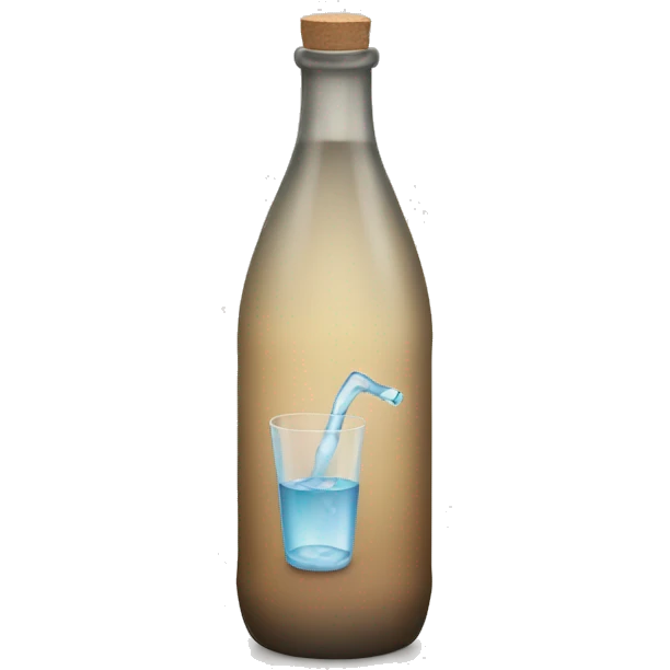 a bottle with a glass of water emoji