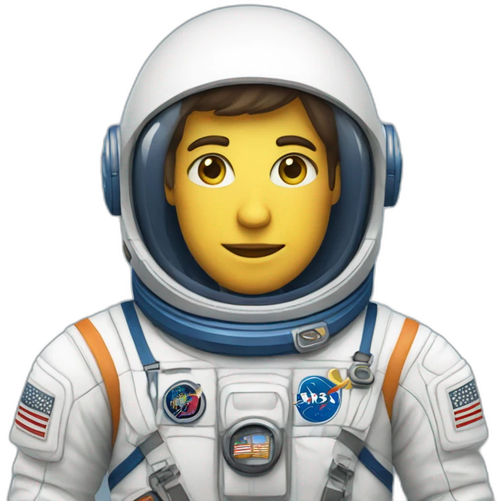 Astronauta con uniforme blanco con azul  emoji