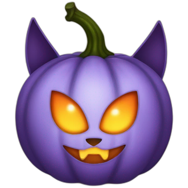 Cat devil pumpkin emoji