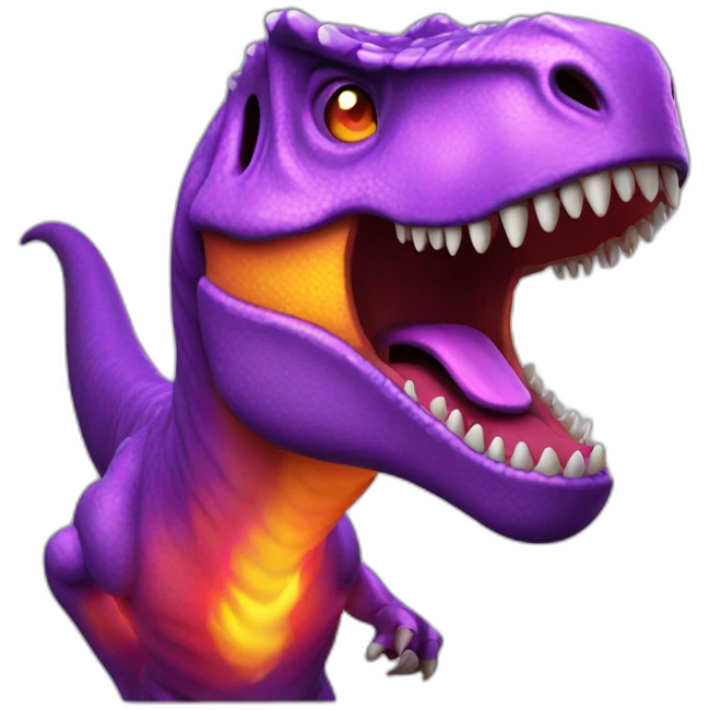 3d t-rex purple fire emoji