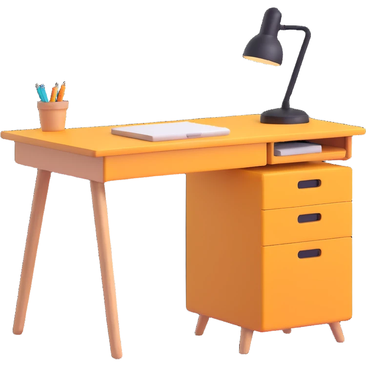 A desk, hand drawn style emoji