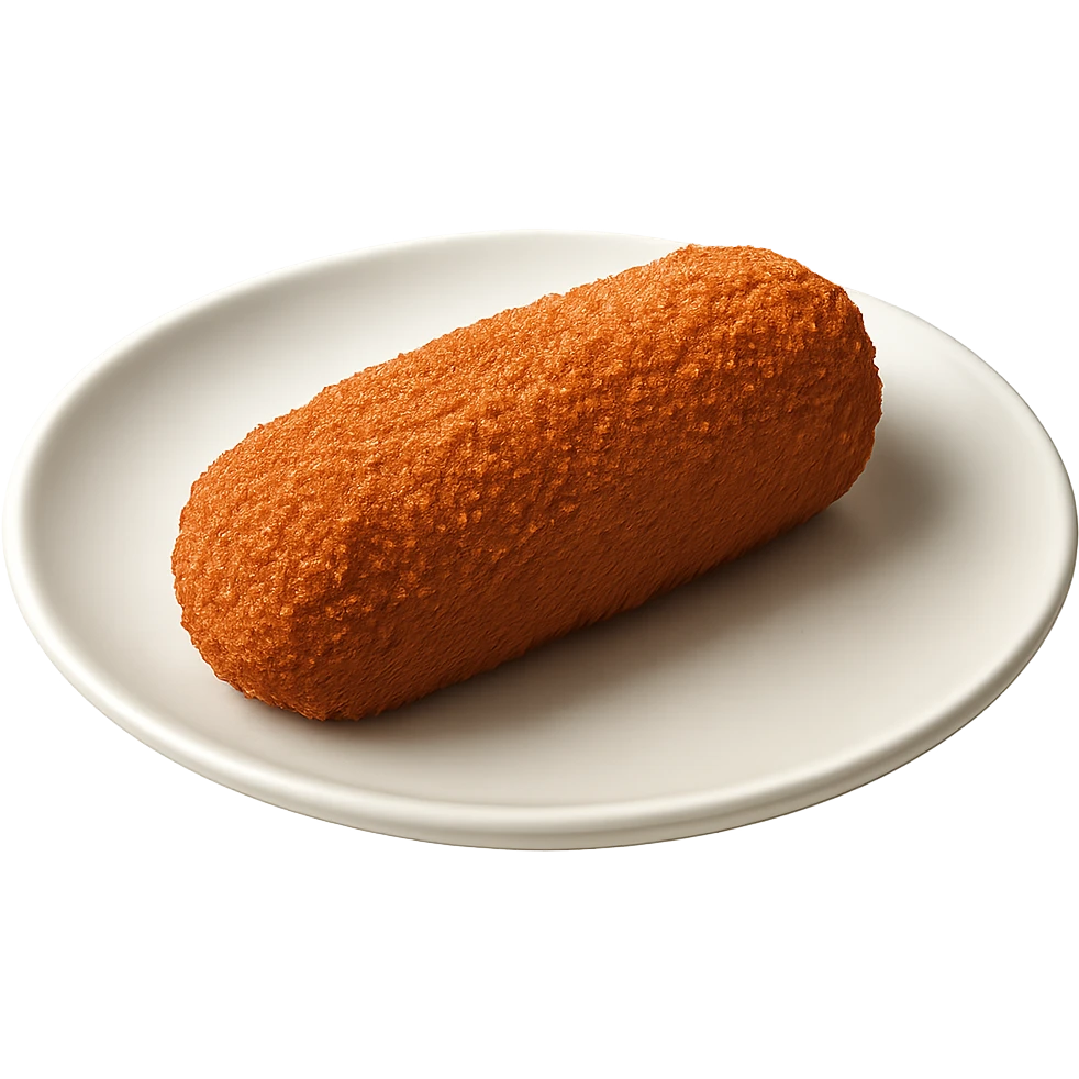 realistic kroket on a plate, no background emoji