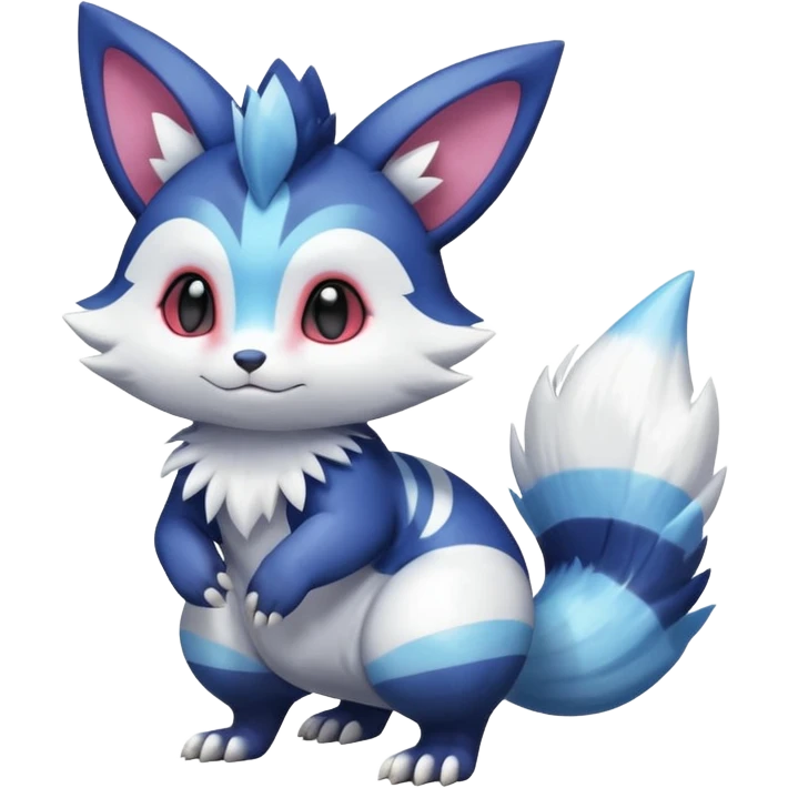 Shiny Exotic Colorful Gradients Furret-Meowstic-Zangoose-Hybrid (Full body) emoji