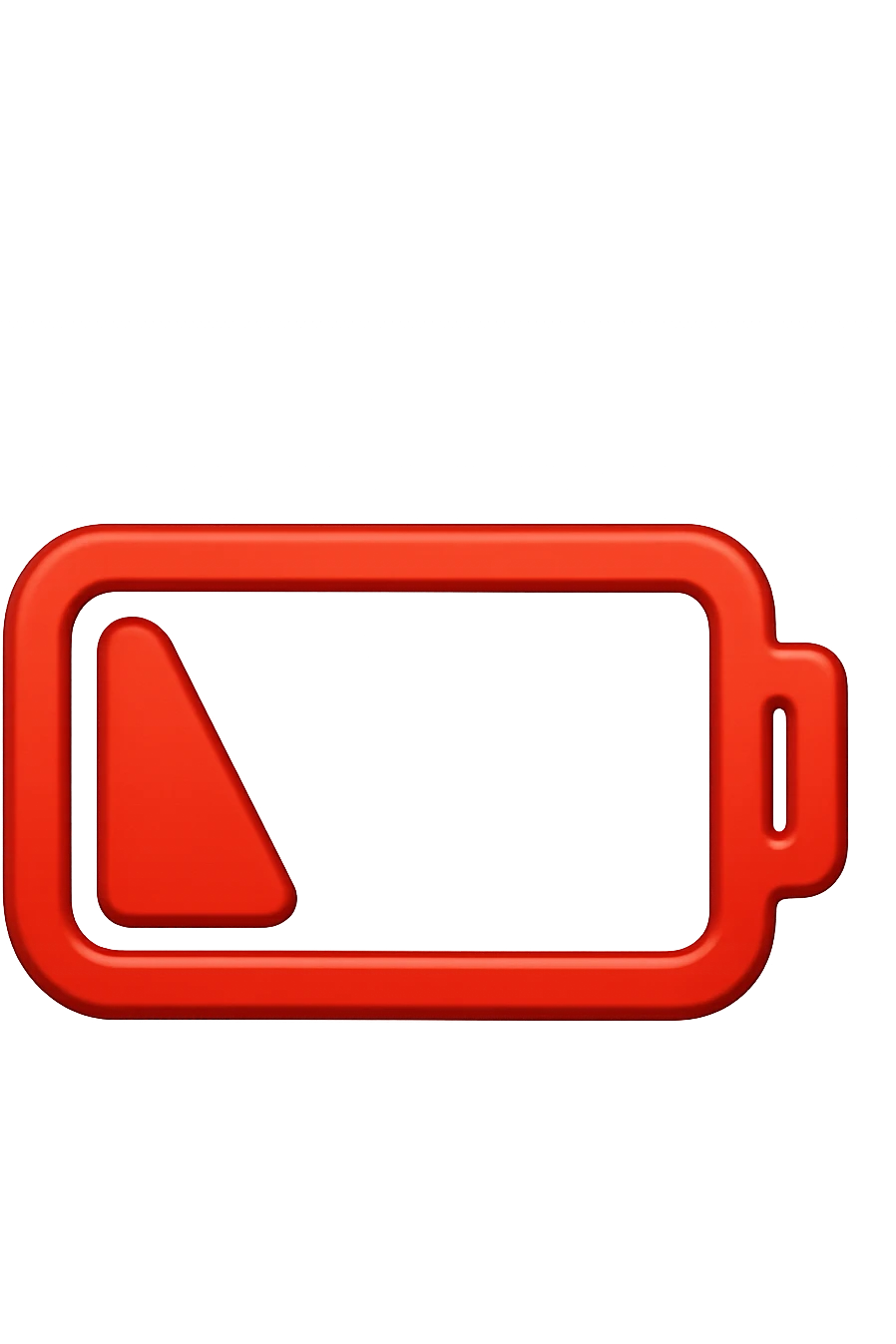 EMOJI STILE IPHONE DI UNA BATTERIA ROSSA SCARICA emoji