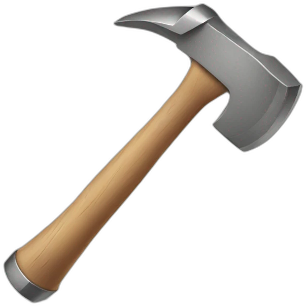 Hammer with angry face and glasses emoji