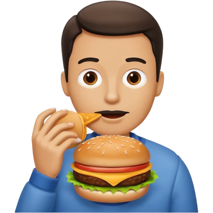 hombre comer amburguesa emoji