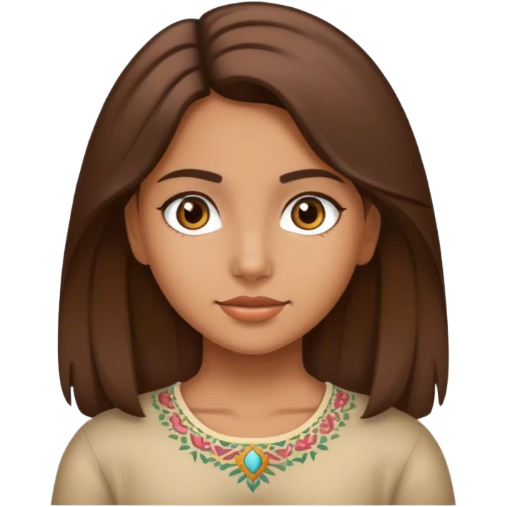 Hispanic Little queen brown hair emoji