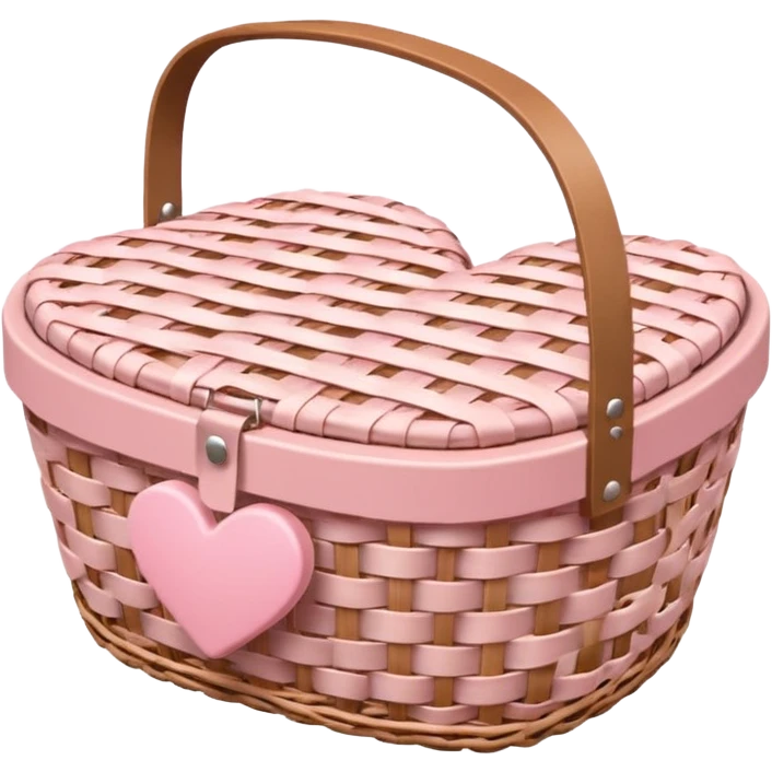 Light pink heart shaped picnic basket  emoji