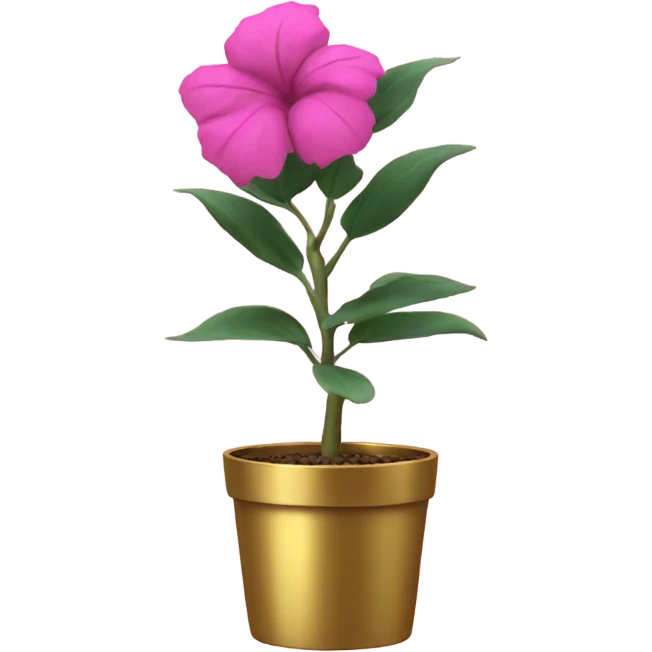 Pink plant in gold pot emoji