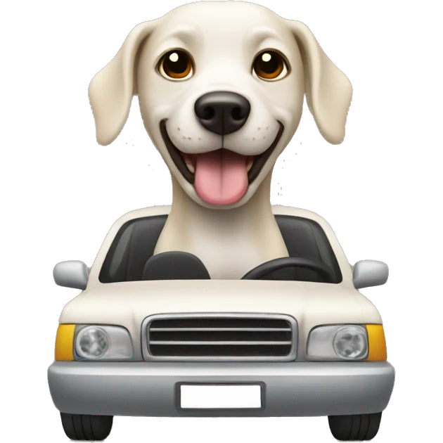 Perro en auto  emoji