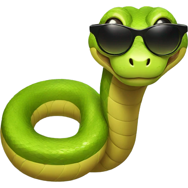 Snake with sunglasses emoji