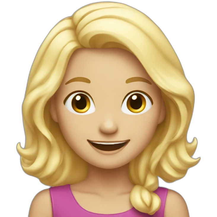 celebrating happy blonde girl emoji