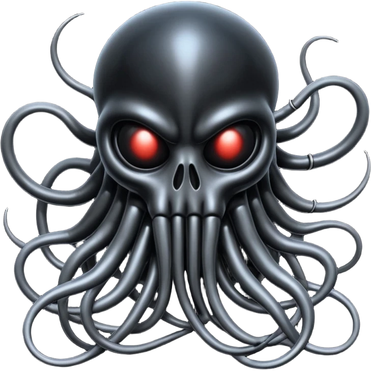 organic black wires merging into a dark monstrous creature, Giger-esque emoji