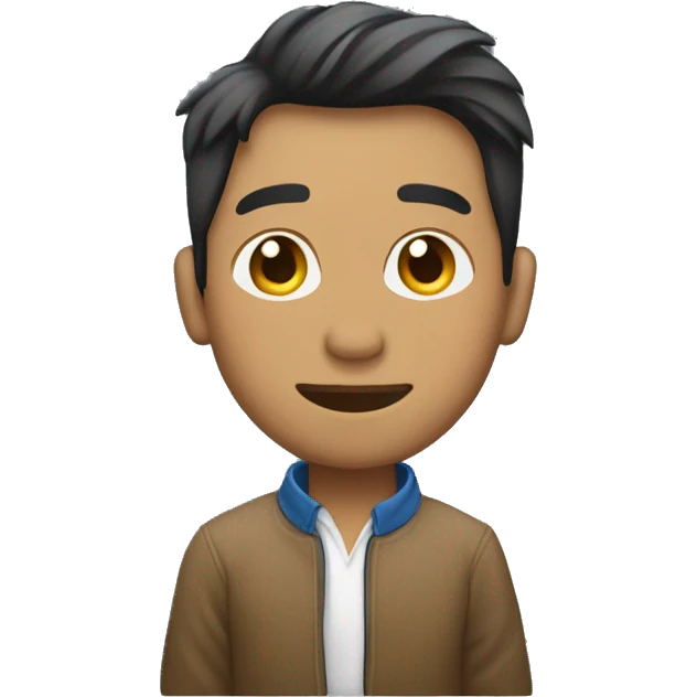 A white Filipino Developer in front of his Mac Book Laptop emoji