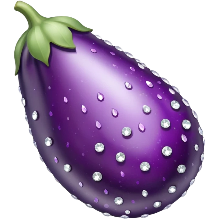 Bedazzled rhinestone eggplant emoji