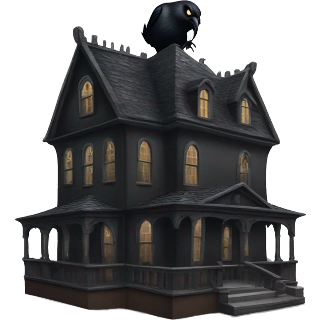 Side view Nevermore Academy. Haunted Addams house.  emoji